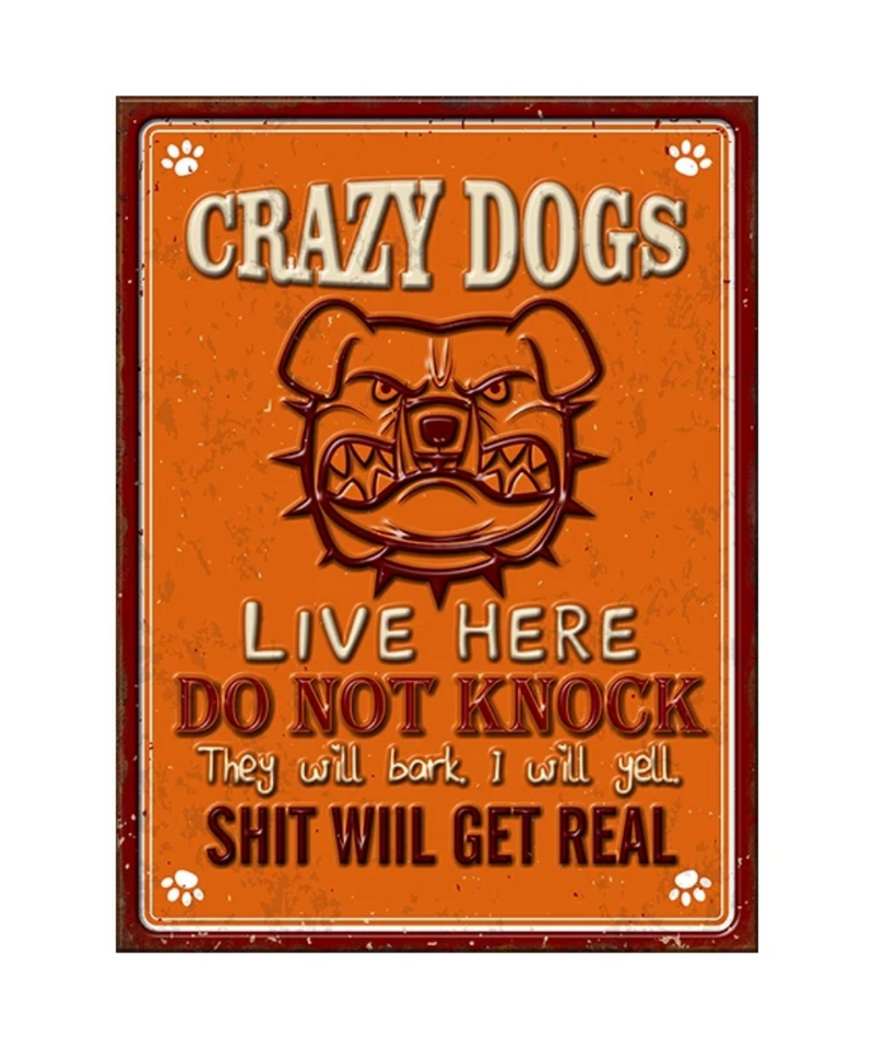 Crazy Dogs 3D Metal Sign