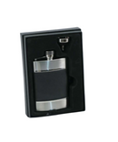 6oz Stainless Steel And Leather Flask