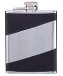 6oz Flask Stainless With Black Leather