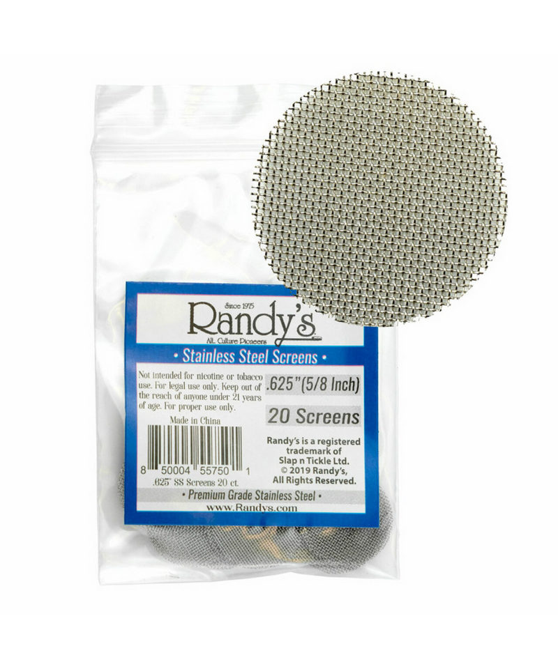 Randy's Stainless Steel Screens .625" 20 Pack | Gord's Smoke Shop