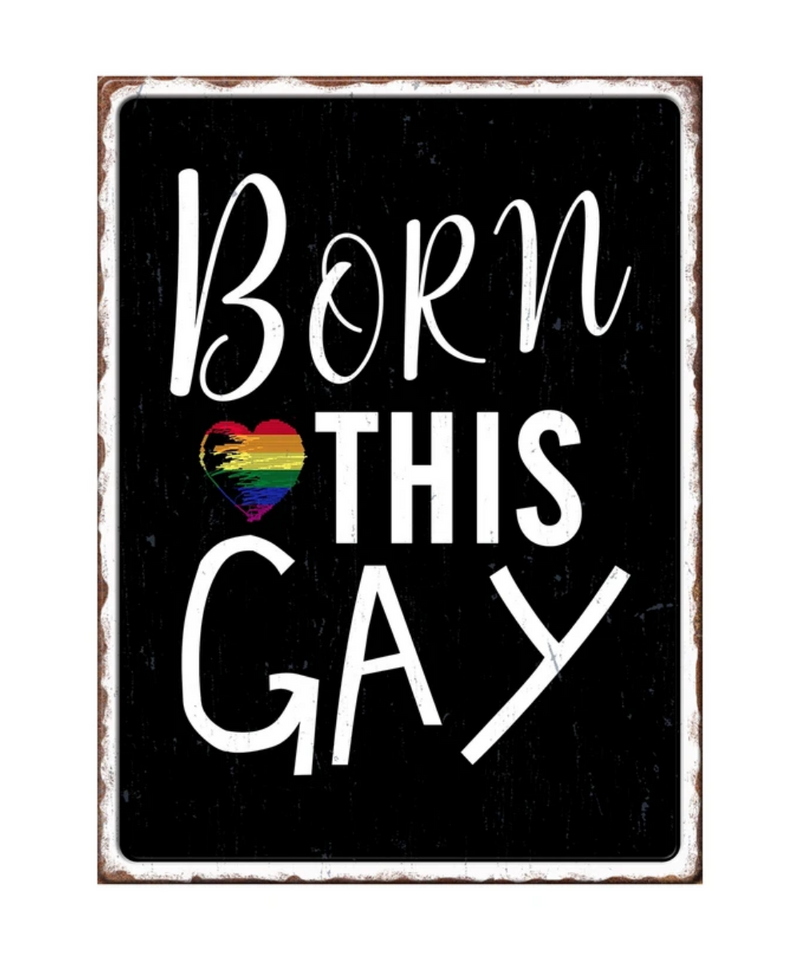 Born This Gay Tin Sign | Gord's Smoke Shop