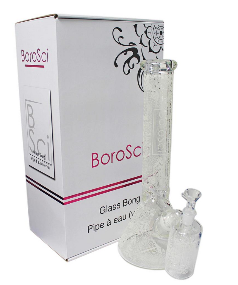 BoroSci 15" Glow In The Dark Bong With Ash Catcher | Gord's Smoke Shop